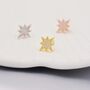 Starburst Cz Crystals Stud Earrings In Sterling Silver, thumbnail 7 of 11