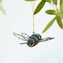 Recycled Metal Hanging Bee Garden Ornament, thumbnail 4 of 6