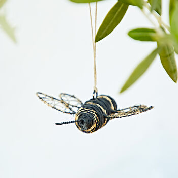 Recycled Metal Hanging Bee Garden Ornament, 4 of 6