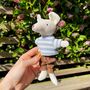 Little Linen Boy Mouse In Brown Trousers, thumbnail 3 of 5