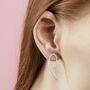 Silver Overlapping Bar Stud Earrings, thumbnail 2 of 7