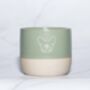 French Bulldog Engraved Ceramic Flat White Tumbler In Sage Green, thumbnail 1 of 3