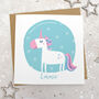 Personalised Sparkly Unicorn Christmas Card, thumbnail 1 of 2