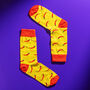 Red Chilli Pattern Colourful Egyptian Cotton Men's Socks, thumbnail 1 of 5