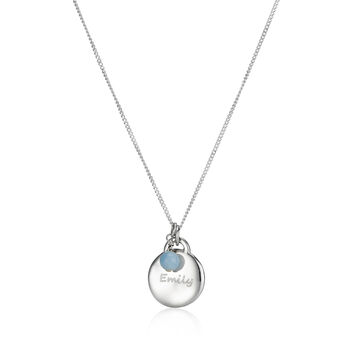 Birthstone Circle Charm Necklace, 3 of 5