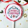 Merry Christmas Round And Reindeer Lollipop, thumbnail 1 of 3