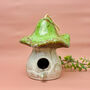 Mushroom Ceramic Bird House And Bird Feeder Garden Gift, thumbnail 3 of 10