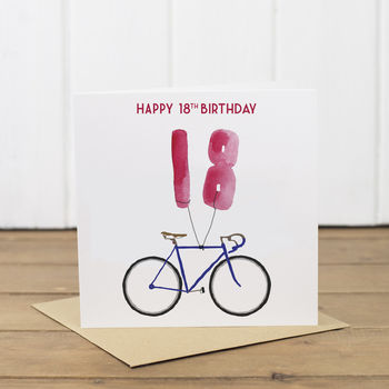 18th Birthday Bike With Balloons Card, 2 of 2