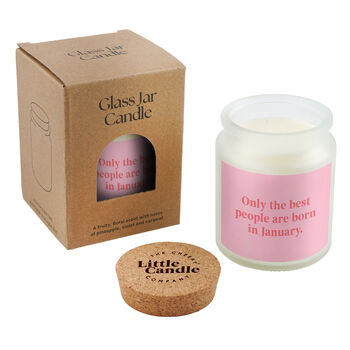 January Birthday Candle • 'Only The Best People Are Born In January' Large Scented Glass Clear Jar Candle • Birthday Gift • Gift Box, 2 of 3