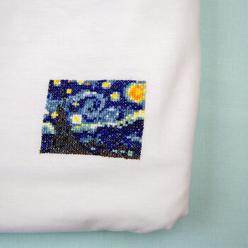 Starry Starry Night T Shirt Cross Stitch Kit, 2 of 7