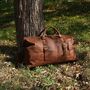 Vintage Look Genuine Leather Holdall With Zip Detail, thumbnail 2 of 12
