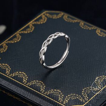 Sterling Silver Skinny Celtic Knot Ring, 2 of 11