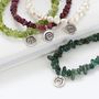 Gemstone Bracelet With Sterling Silver Zodiac Charm, thumbnail 1 of 12