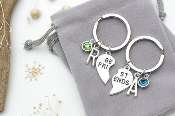 Personalised Pair Of Best Friends Keyrings Friend Gift, Matching Set, 4 of 9
