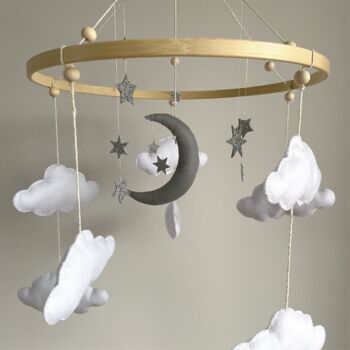 Handmade Moon And Stars Baby Crib Mobile, 4 of 5