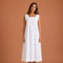 White Cotton Sleeveless Embroidered Victorian Nightdress Chemise, thumbnail 2 of 7