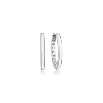 Small Nude Enamel Hoop Earrings, 2 of 3