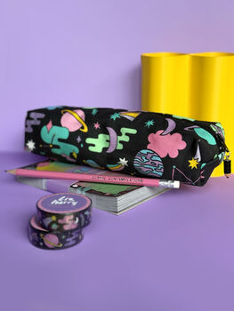 Celestial Space Illustrated Cotton Pencil Case, 5 of 12