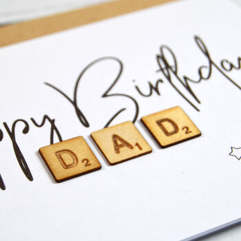 Happy Birthday Dad Wooden Tiles Card, 2 of 2