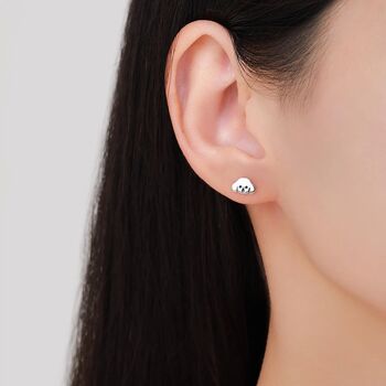 Poodle Puppy Stud Earrings In Sterling Silver, 11 of 11