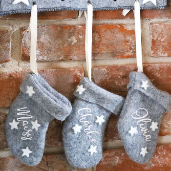 Personalised Felt Family Stockings Wall Hanging, 3 of 3
