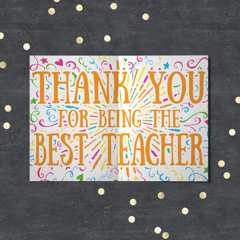 Thank You Teacher Card Suprise Design Inside By Lunella Stationery & Home