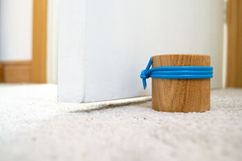 Oak And Coloured Leather Door Stop, 9 of 12