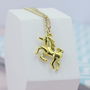 Gold Plated Unicorn Necklace, thumbnail 3 of 7