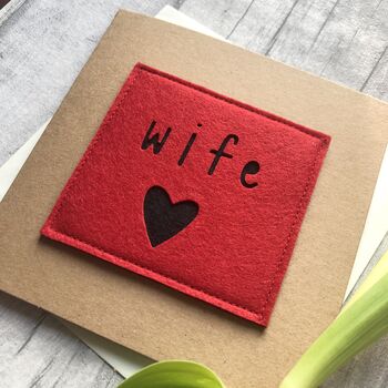 Wife/Girlfriend Felt Anniversary/Birthday Card, 3 of 3