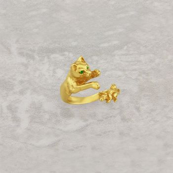 Cat And Mouse Ring In Sterling Silver, 4 of 4