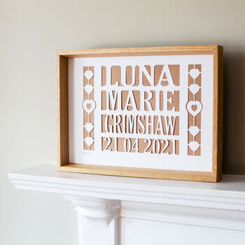 Personalised New Baby Papercut And Card Set, 9 of 9