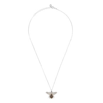 Honey Bee Silver Plated Pendant Necklace, 8 of 11