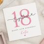 Personalised Pink 18th Birthday Card For Daughter, thumbnail 1 of 6