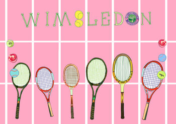 Wimbledon Tennis With Strawberries And Cream Illustration Art Print, 3 of 3