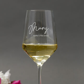 Personalised Wine Glass For Mother Of The Groom, 2 of 9