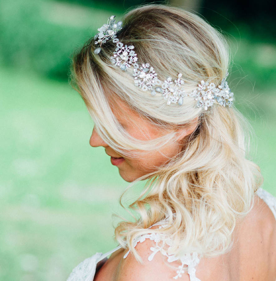 bluebell crystal hair vine by lucie green couture
