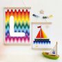 Personalised Rainbow Waves Initial Children's Print, thumbnail 2 of 4