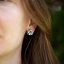 Wildflower Veronica Birch Stud Earrings In Inky Blues, thumbnail 2 of 8