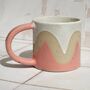 Handmade Ceramic Pink Wavy Mug, thumbnail 1 of 5