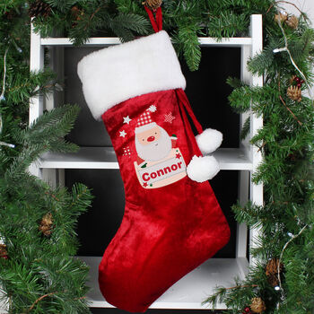 Personalised Father Christmas Luxury Stocking, 2 of 3