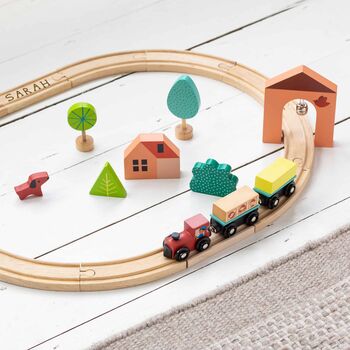 Personalised Wooden My First Train Set Toy, 5 of 5