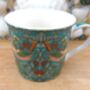Set Of Six Palace Mugs In William Morris Teal Strawberry Thief Design, thumbnail 7 of 12