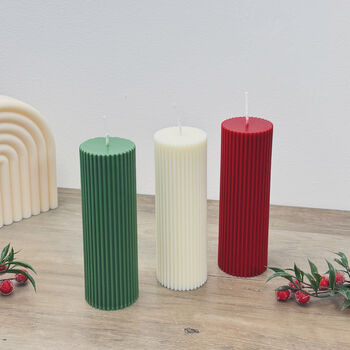 Festive Christmas Pillar Candle Christmas Decoration, 3 of 10