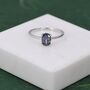 Sterling Silver One Carat Mystic Black Cz Oval Ring, thumbnail 2 of 11