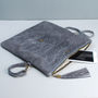 Personalised Leather Tassel Clutch Bag, thumbnail 7 of 9