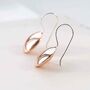 Sterling Silver Rose Gold Button Drop Earrings, thumbnail 3 of 6