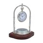 Personalised Silver Colour Desk Clock With Compass, thumbnail 11 of 11