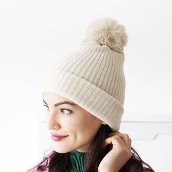 Brushed Rib Knit Beanie Hat, 2 of 10