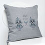Personalised Raccoon Wedding Boho Cushion, thumbnail 3 of 4