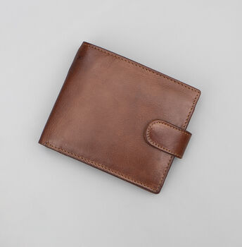 Personalised Men's Leather Wallet Trifold Gift, 3 of 7